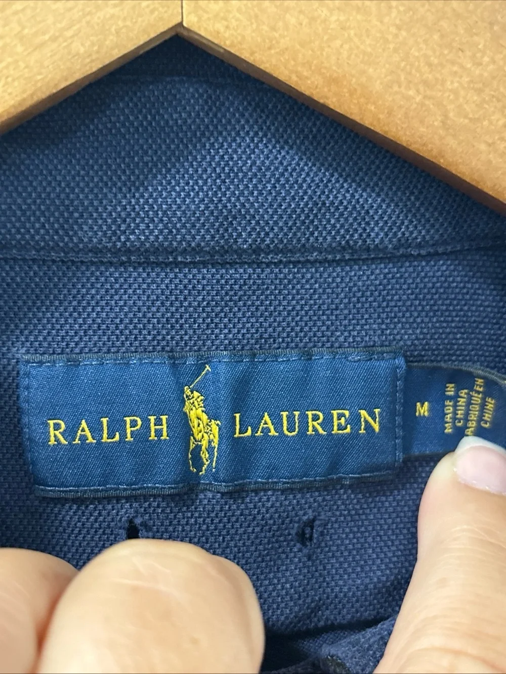 Ralph Lauren Men’s Navy Knit Oxford Polo Size M Nautical Lobsters Preppy EUC